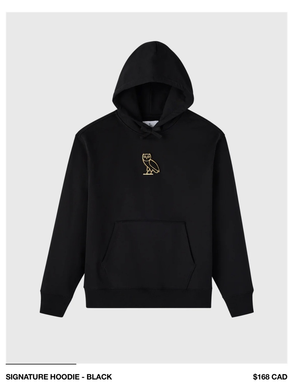 OVO Black Hoodie with Gold Owl Embroidery